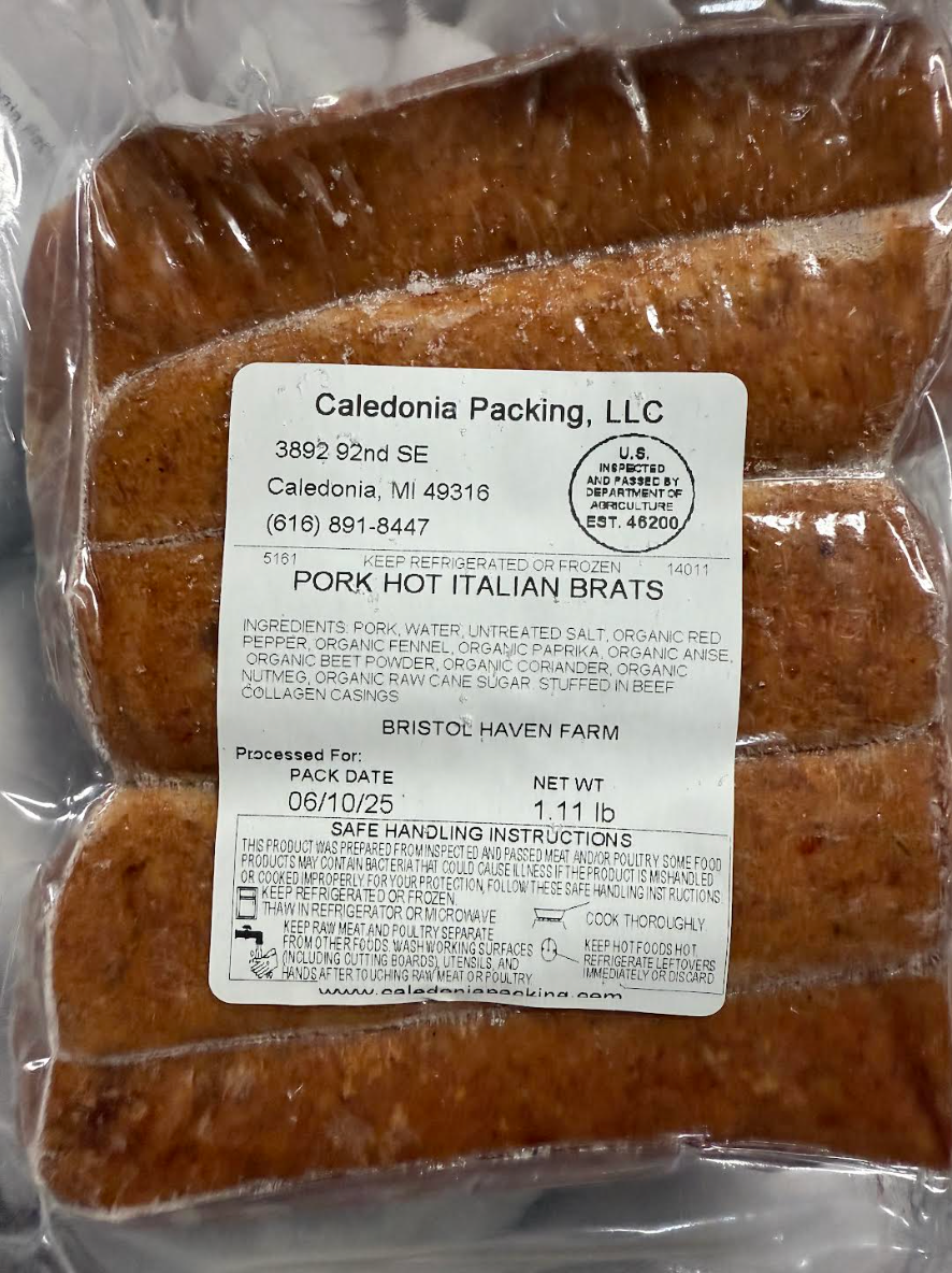 Hot Italian Brats (organic spices)